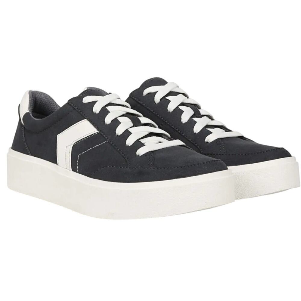Dr. Scholls Womens Madison Low Top Sneakers Size 9.5 Navy Blue Vegan Leather NIB